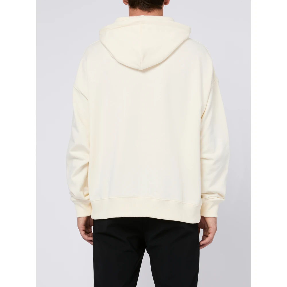 Msgm Witte Katoenen Hoodie Sweatshirt White Heren