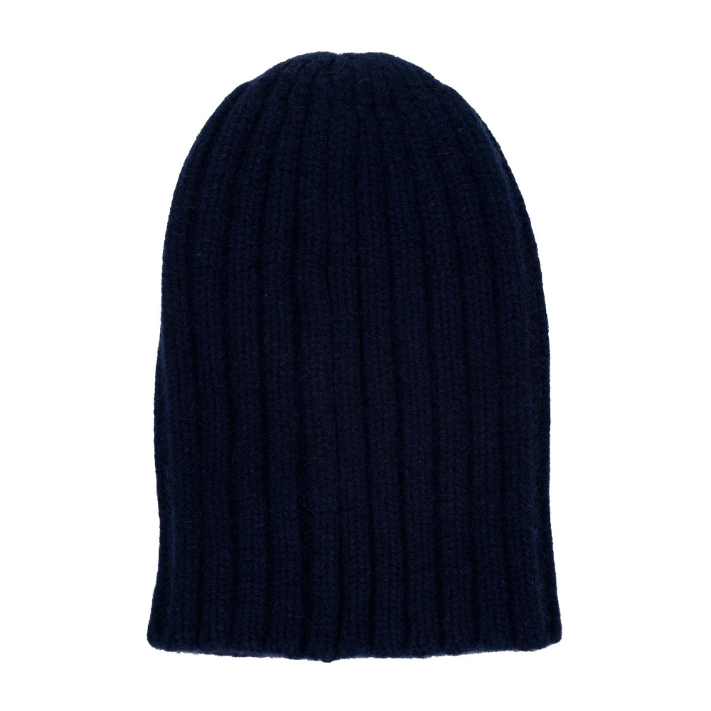 Laneus Geribbelde kasjmier unisex hoed Blue Dames