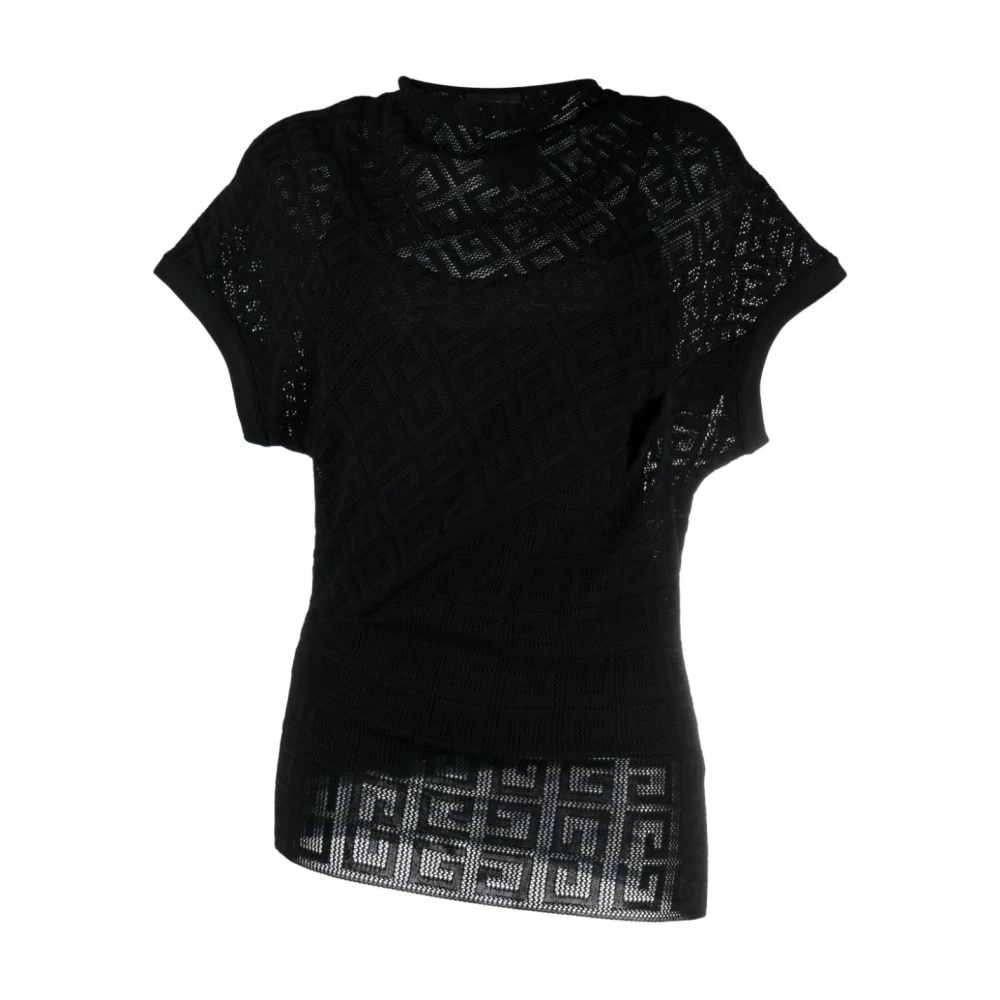 Givenchy Zwart 4G Jacquard T-Shirt Black Dames