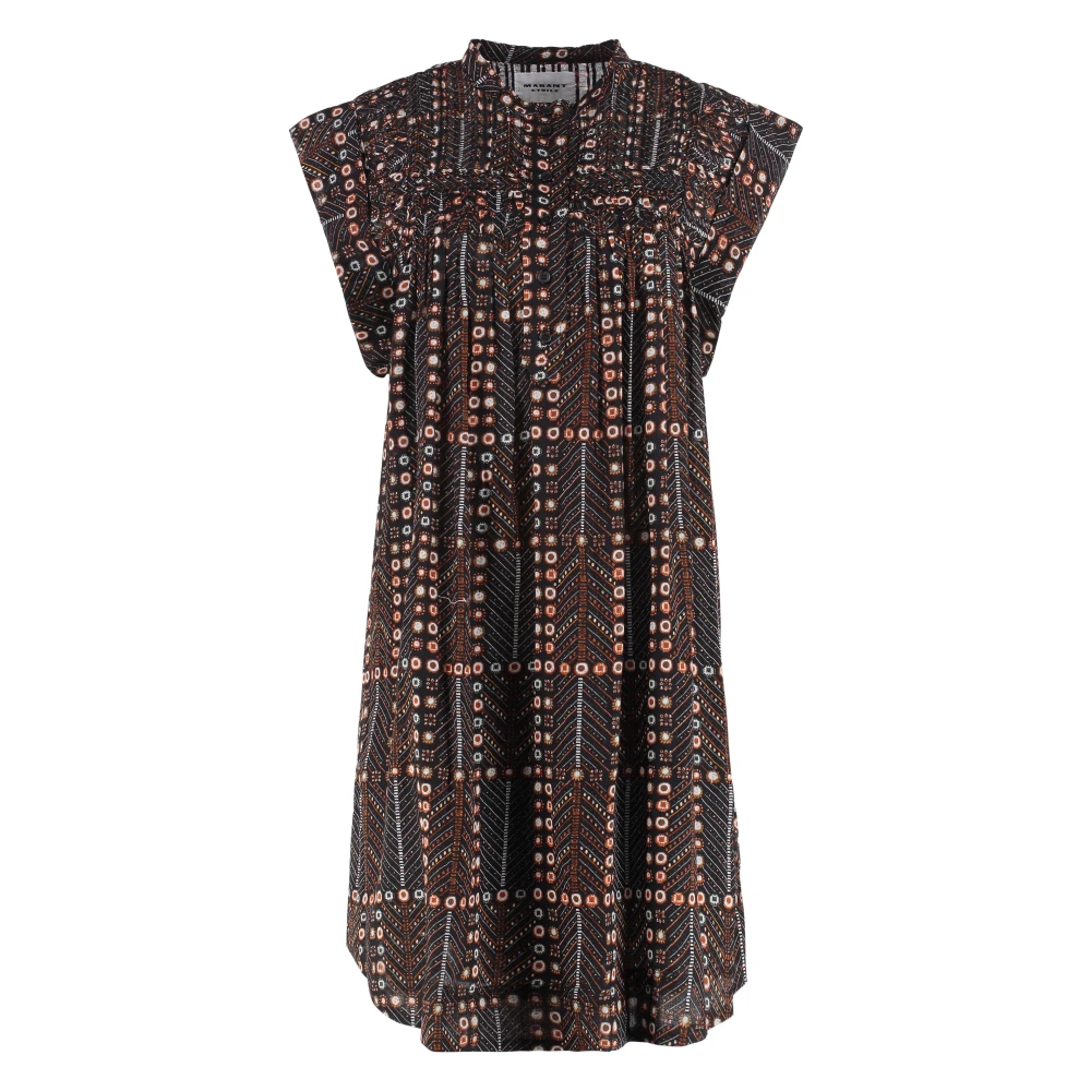 Isabel Marant Étoile Gedrukte Katoenen Jurk met Manchetten Multicolor Dames