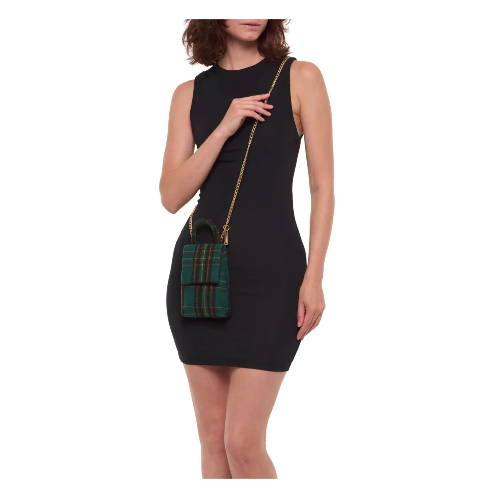 La Milanesa Groene Wollen Tartan Schoudertas Green Dames