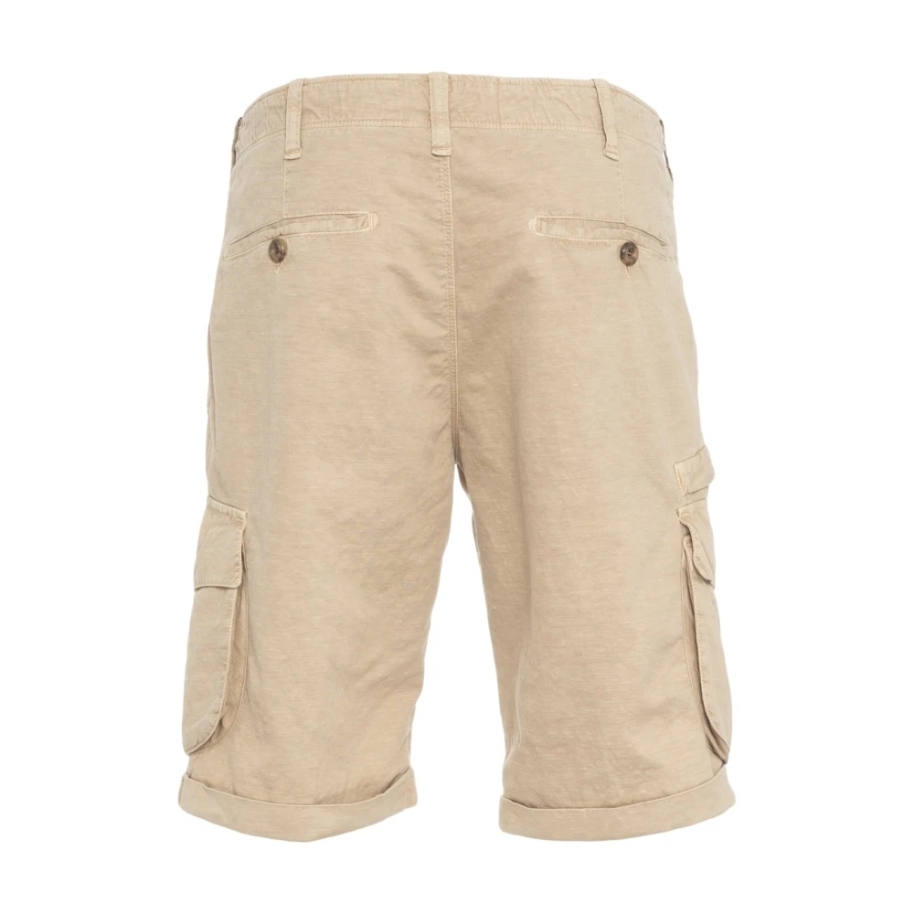 Myths Beige Cargo Bermuda's Stijlvolle Pasvorm Zakken Beige Heren