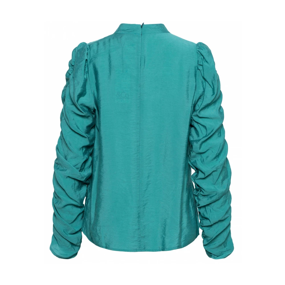 &Co Woman Bloes met lange mouwen en V-hals Blue Dames