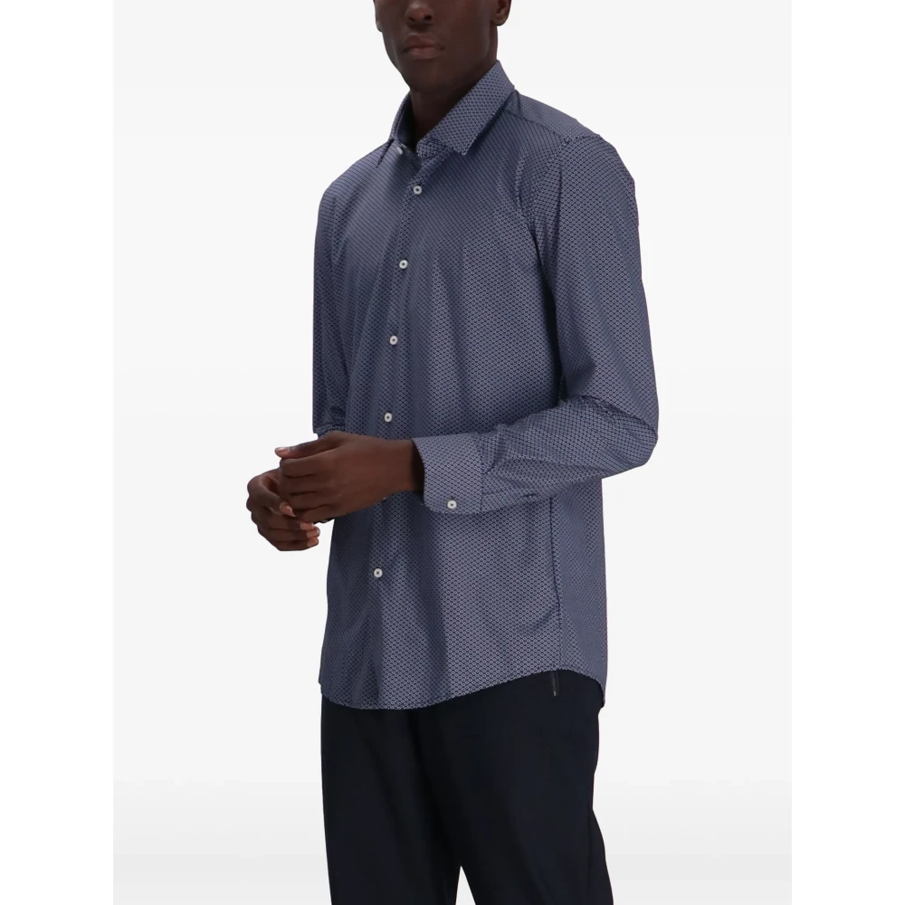 Hugo Boss Slim Fit Stretch Jersey Shirt Blue Heren