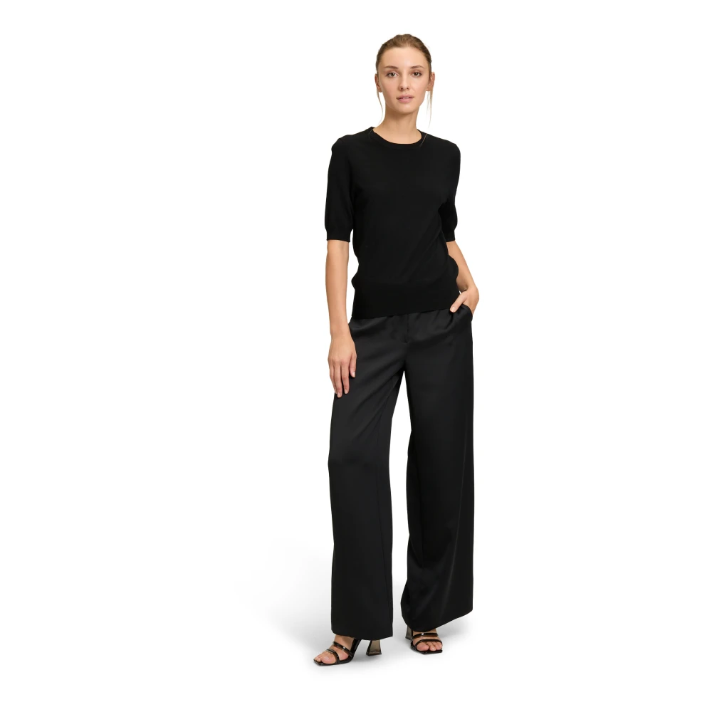 Vera Mont Gebreide trui met knopen Black Dames