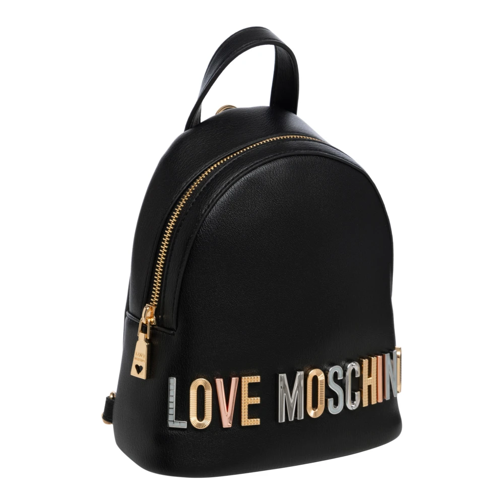 Love Moschino Rhinestone Logo Backpack Black Dames