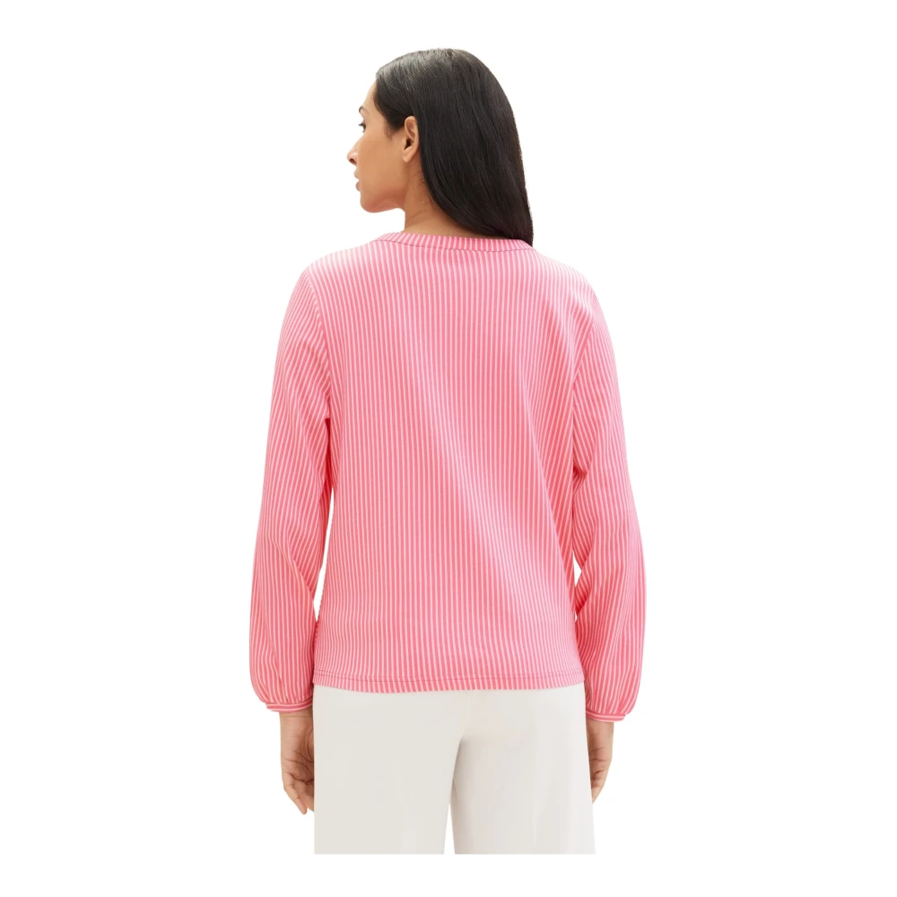 Tom Tailor Gestreept shirt met lange mouwen Pink Dames