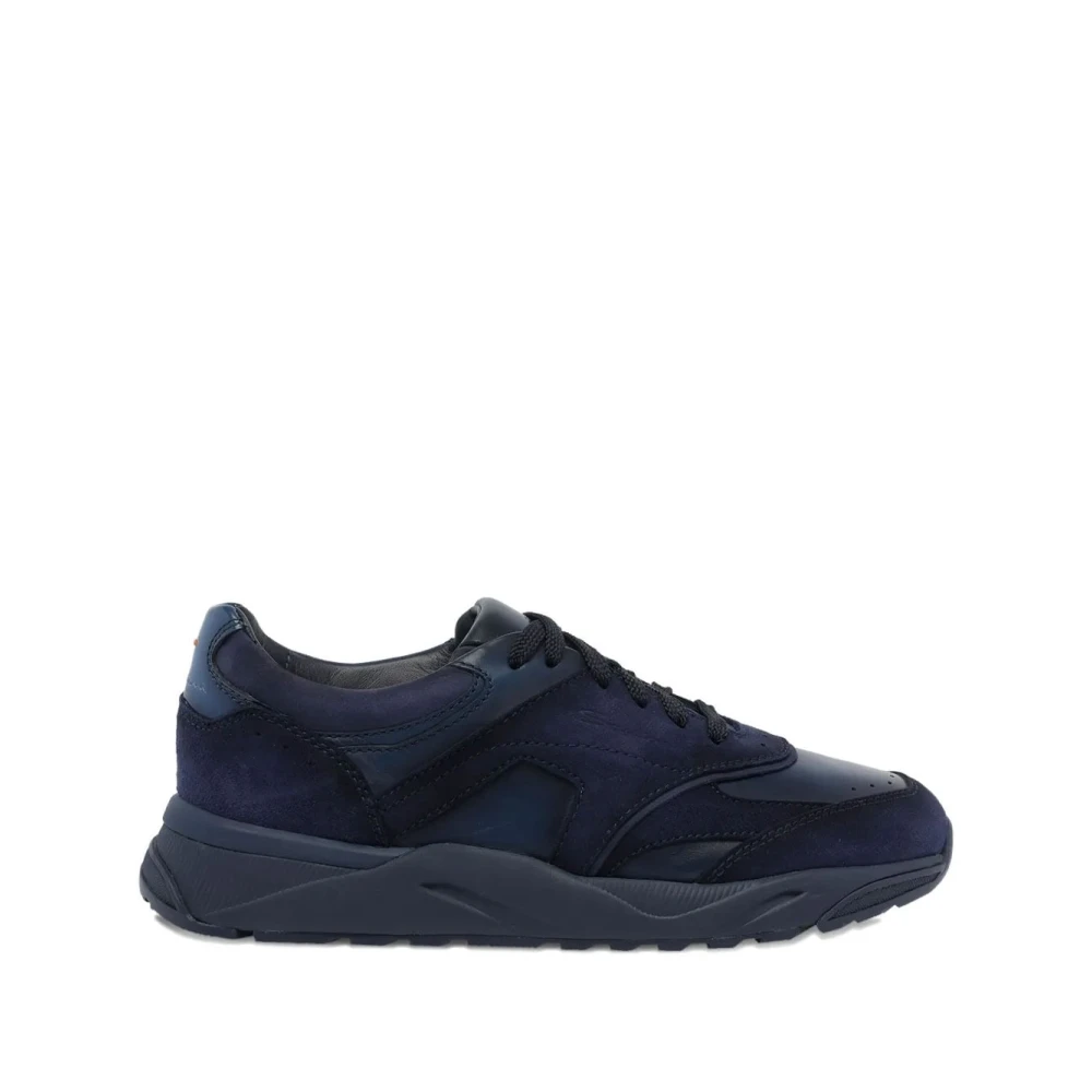 Santoni Men's Blue Sneakers, 11 Uk, Innova Trainers