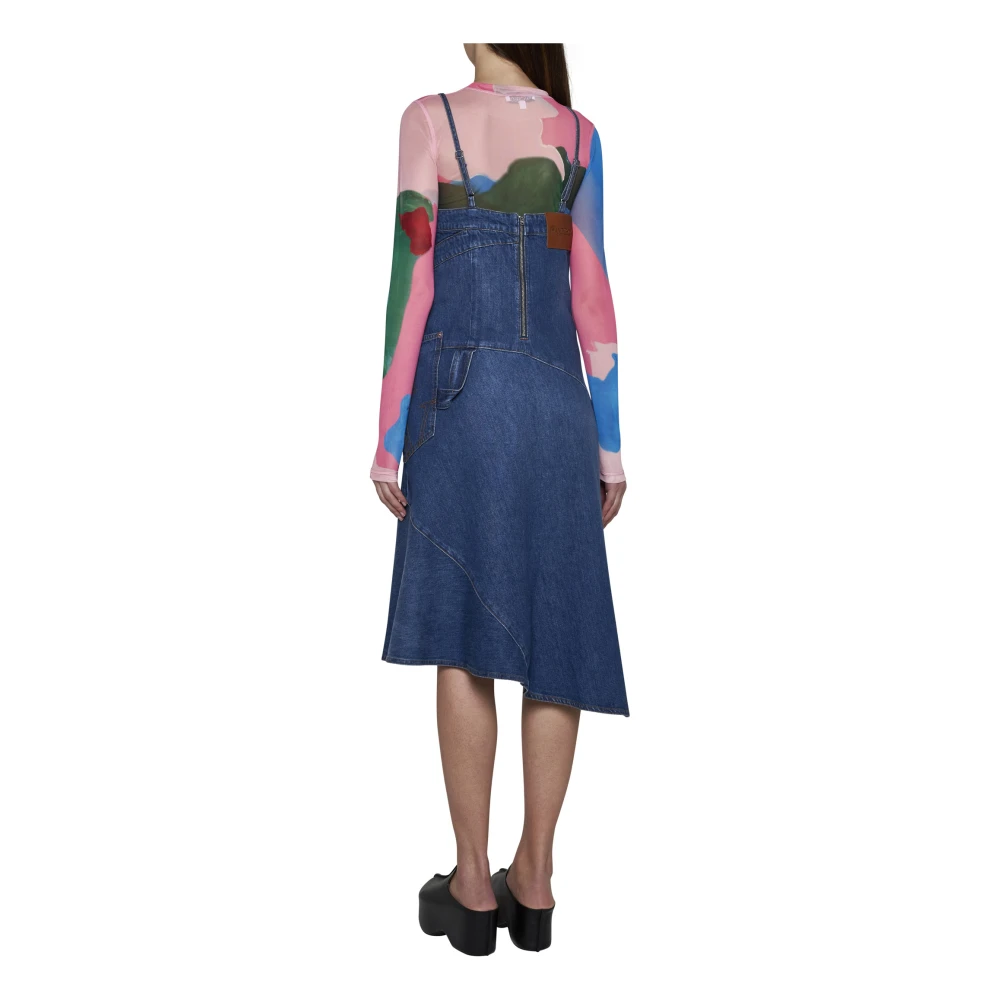 JW Anderson Blauwe Twisted Strappy Jurk Blue Dames