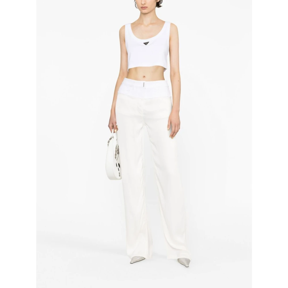 Givenchy Witte Oversized Denim Jeans met Satijnen Effect White Dames