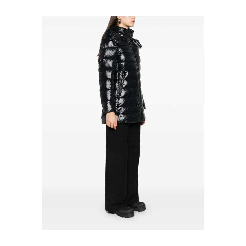 Save The Duck Winddichte nylon jas met afneembare capuchon Black Dames