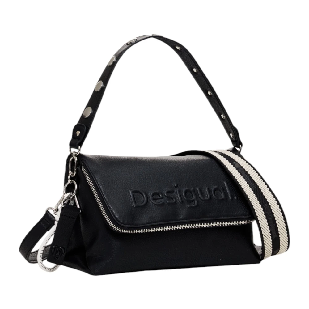 Desigual Venecia Logo Halv Väska Höst/Vinter Kollektion Black, Dam