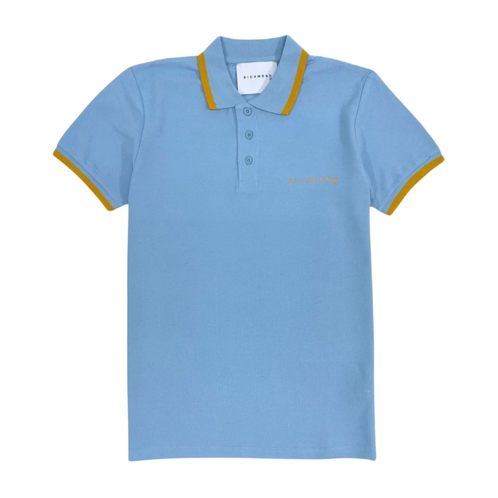John Richmond Heren Breaker Polo Shirt Blue Heren
