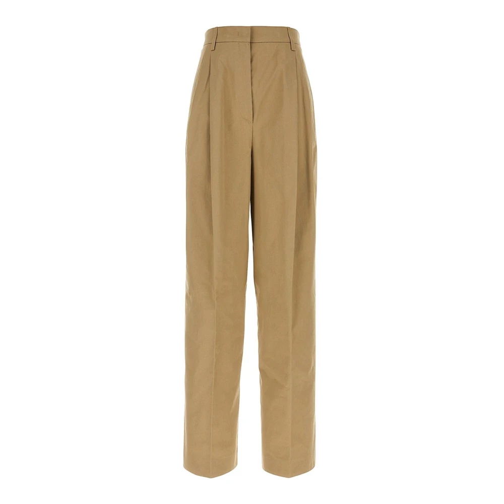 Prada Women's Beige Pantalone - Wide Trousers - S - Trousers