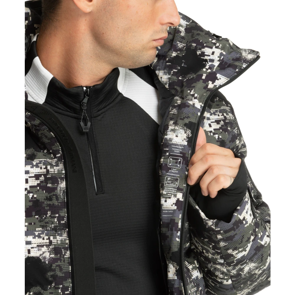 Emporio Armani EA7 Abstract Multicolor Ski Jas met Rits Multicolor Heren