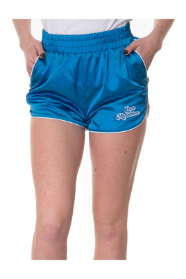 contrast-piping-elastic-waist-shorts