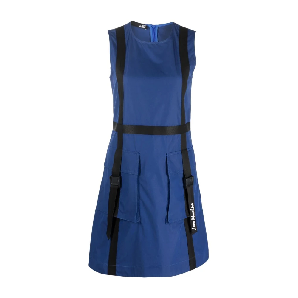 Love Moschino Blauwe Casual Midi Jurk Blue Dames