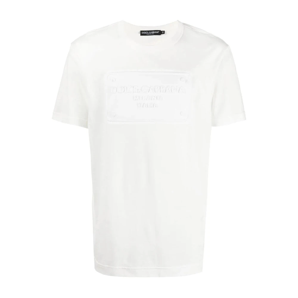 Dolce & Gabbana Geëmbosseerd Plaque T-Shirt White Heren