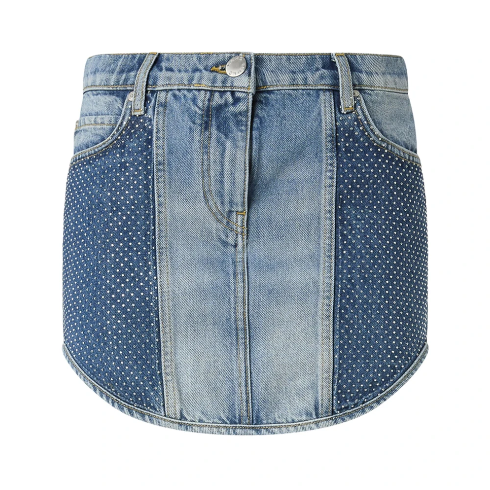 Pinko Blauwe Denim Rok met Klassieke Stijl Blue Dames