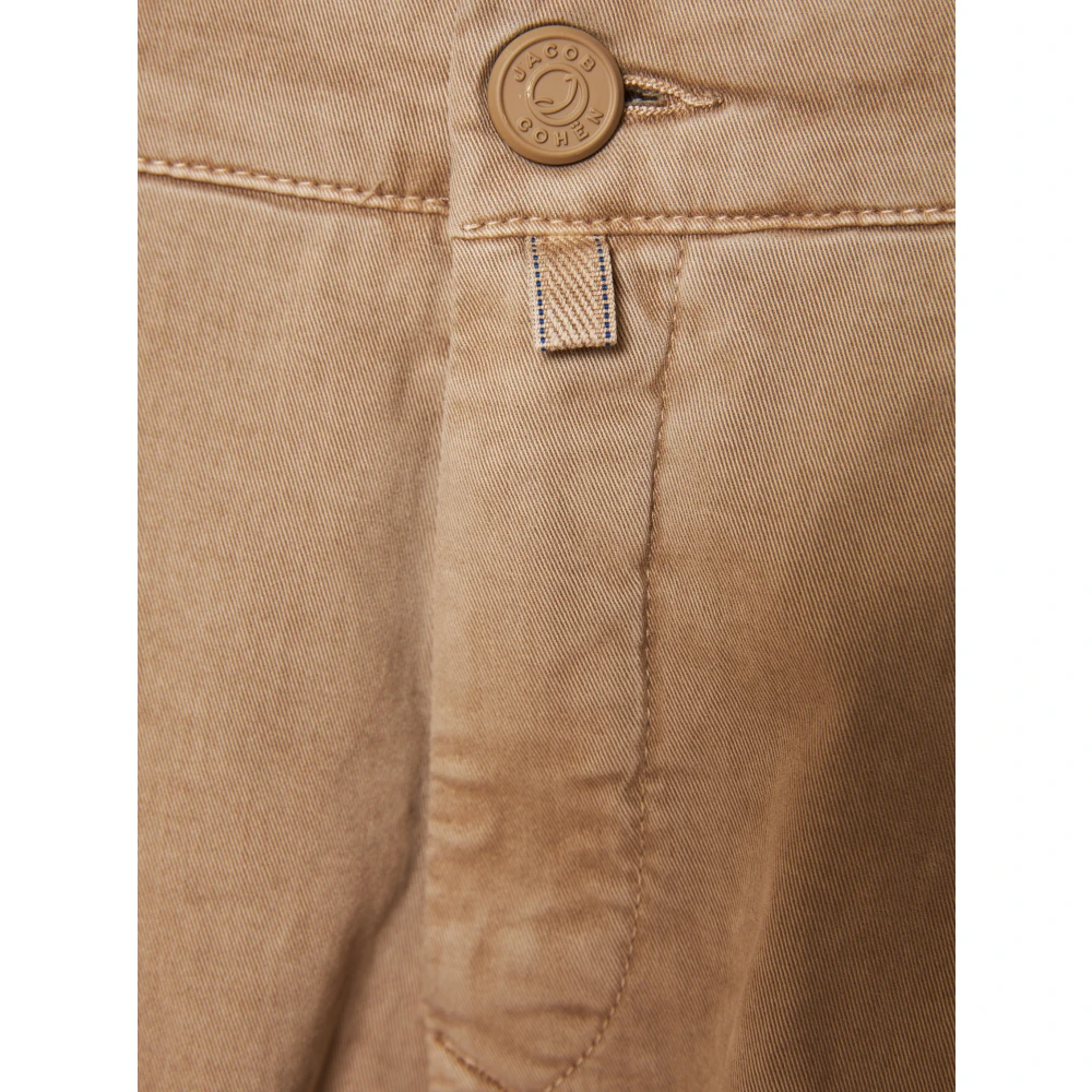 Jacob Cohën Handgemaakte Bobby Katoenen Broek met Japanse Stoffen Beige Heren