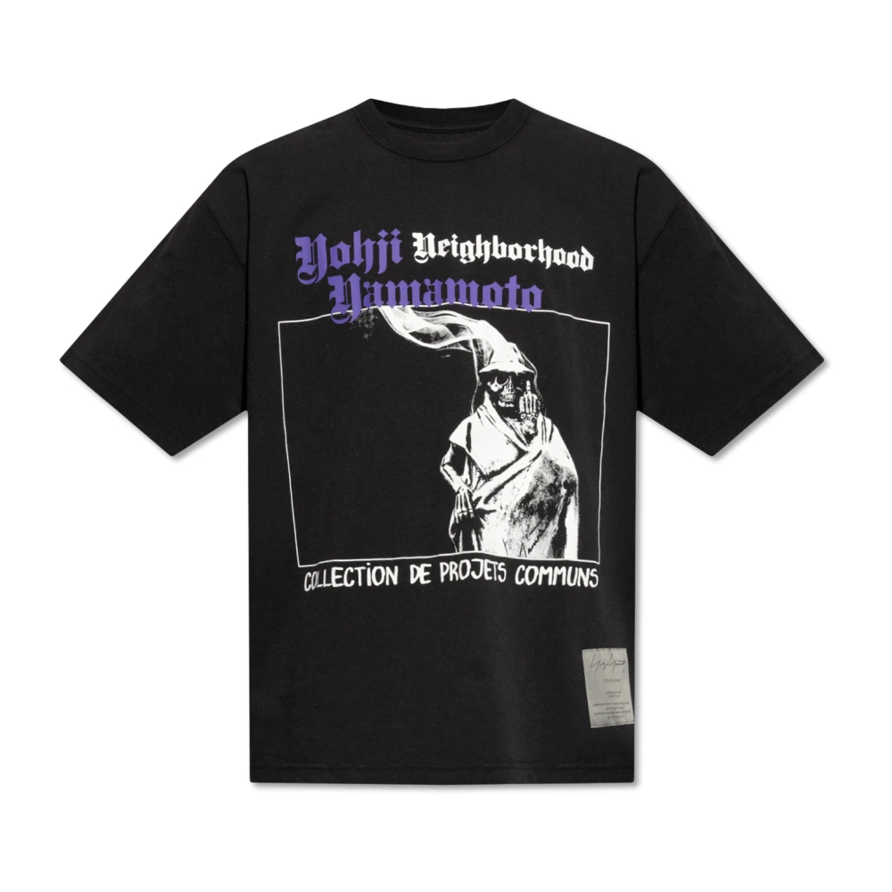 Y-3 Zwart T-shirt met skeletmotief Black Heren