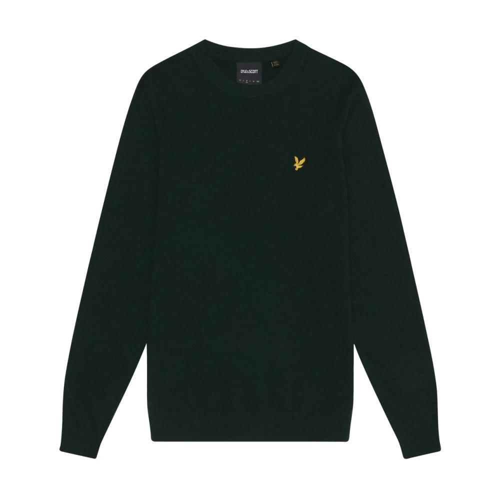 Lyle & Scott Gebreide Lamswolmix Crew Neck Trui Green Heren