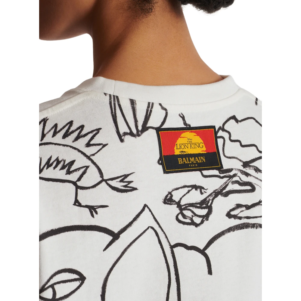 Balmain Disney x : The Lion King T-shirt met print voor kinderen White Dames