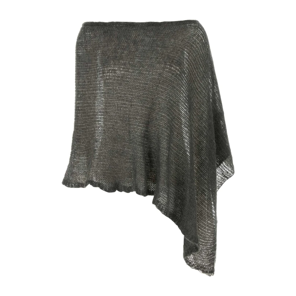 Gimaguas Donkergrijze Nylon Blend Poncho Gray Dames