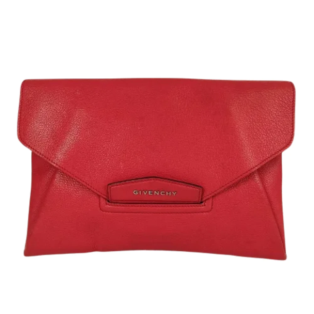 Givenchy Pre-owned Rode Textuur Leren Antigona Handtas Red Dames