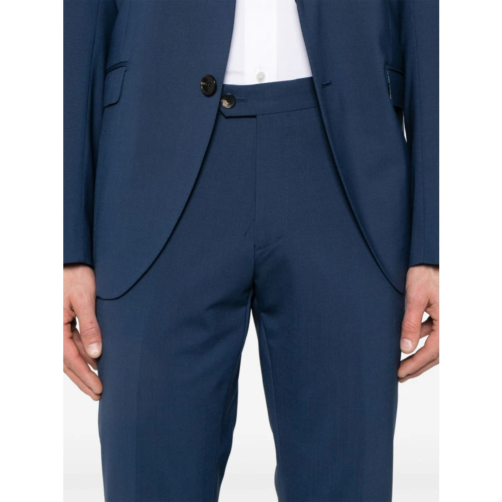 ETRO Blauwe Knoopjurk Achterzakken Blue Heren