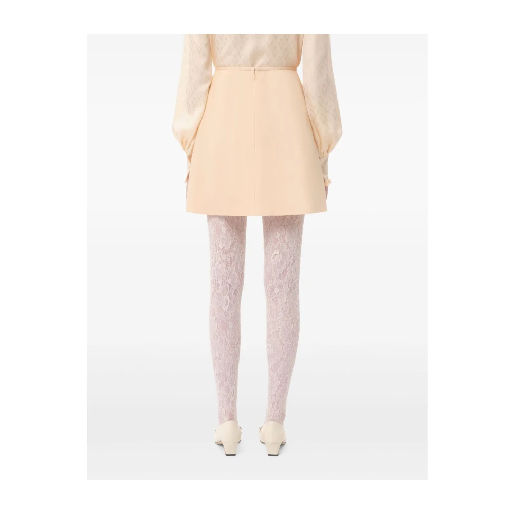 Valentino Garavani A-Lijn Rok met Voorstrik Beige Dames