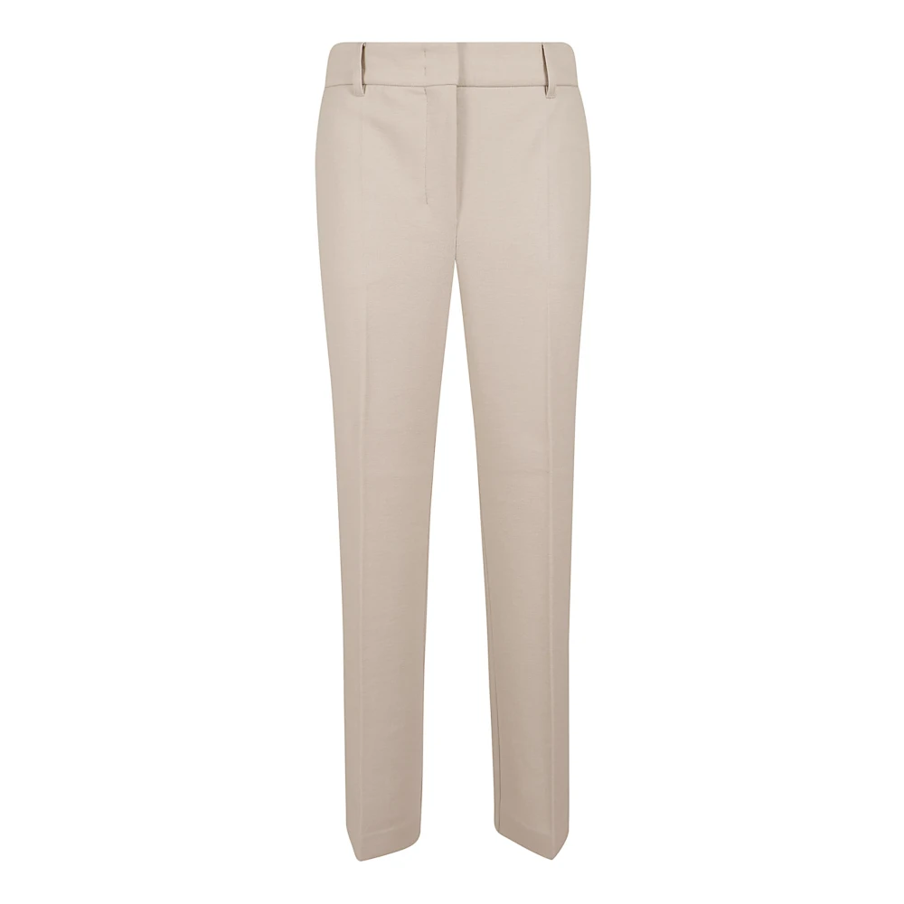 Max Mara Vrouw Wit Broeken Dames, Xs, Katoen, Pantalon In Jersey Rea