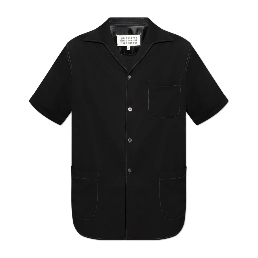 Maison Margiela Overhemd met contrasterende stiksels Black Heren