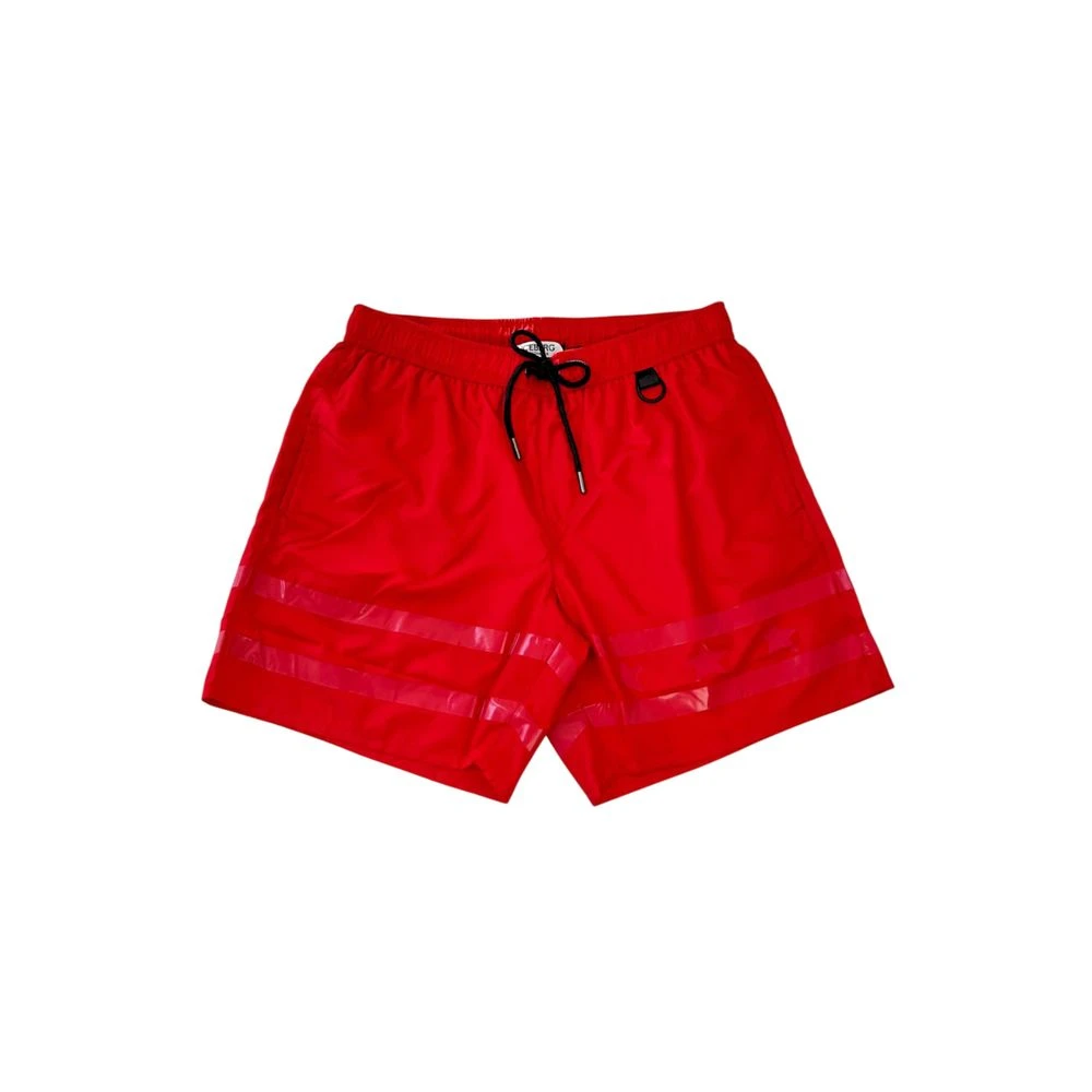 Iceberg Men's Red Beachwear, Xl, Swim Shorts With Pockets