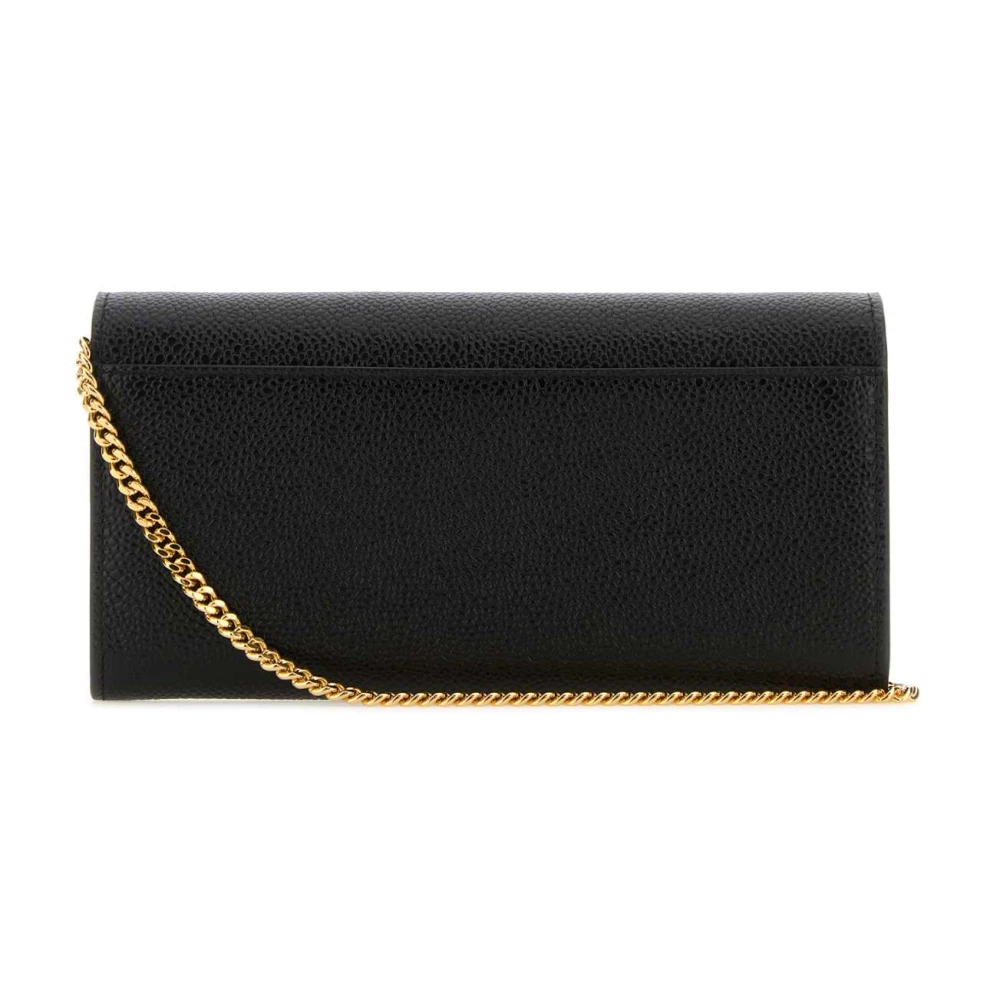 Thom Browne Stijlvolle zwarte leren Pave portemonnee Black Dames