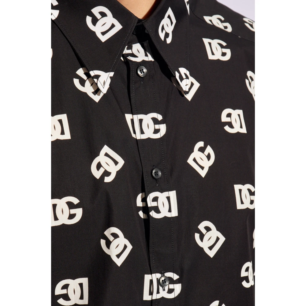 Dolce & Gabbana Overhemd met monogram Black Heren