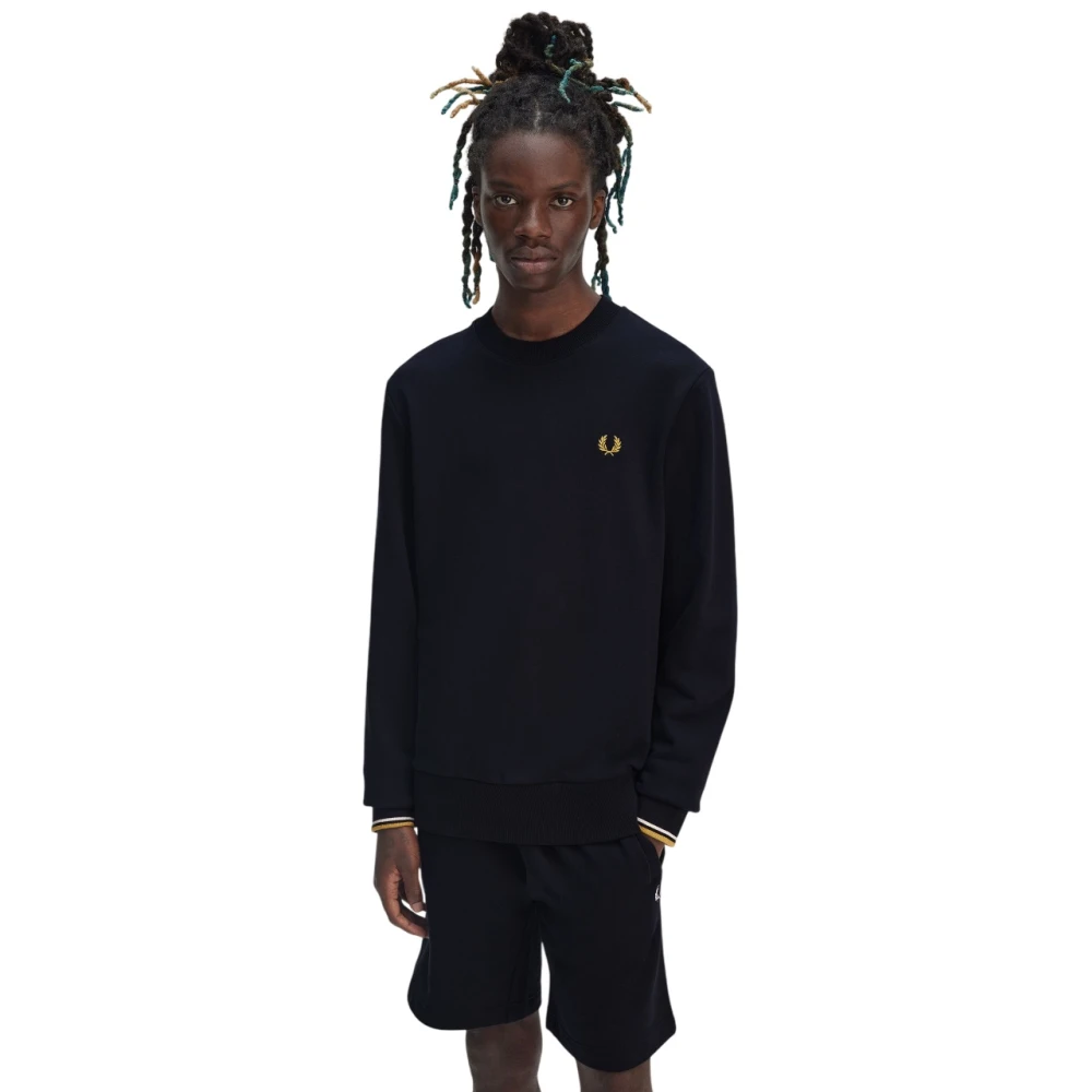 Fred Perry Blauwe Katoenen Trui met Ronde Hals Blue Heren