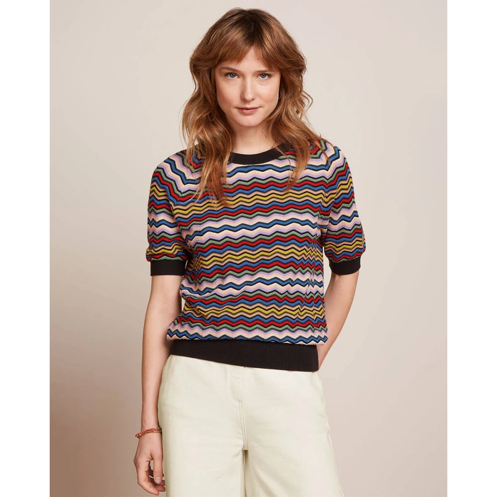 king louie Faye Breeze Top Korte Mouw Multicolor Dames