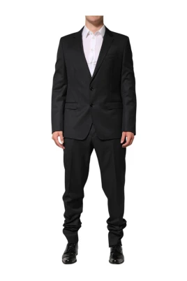 Mörkgrå Ullkostym med Blazer