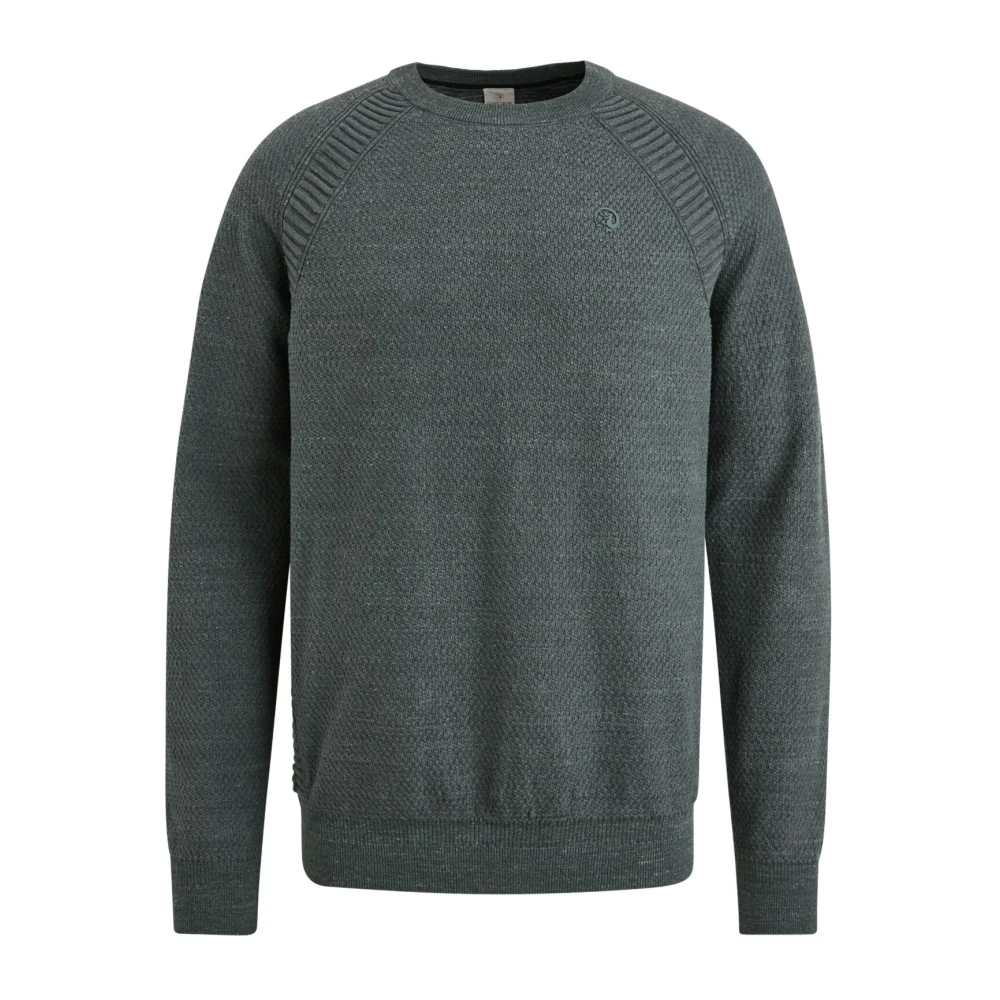 Cast Iron Heather Plated Crewneck Katoen Blend Sweater Green Heren