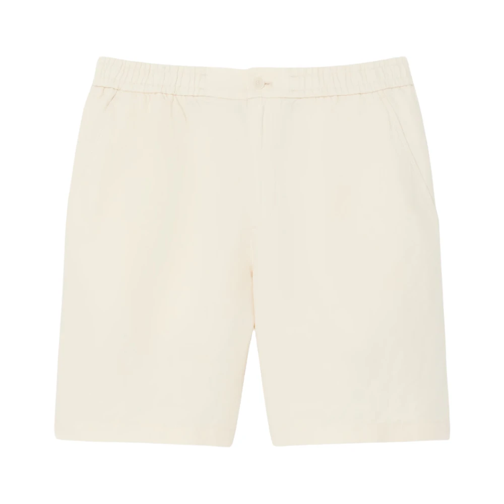 Lacoste Men's Beige Regular Fit Linen Blend Twill Shorts - Casual Shorts - M - Shorts