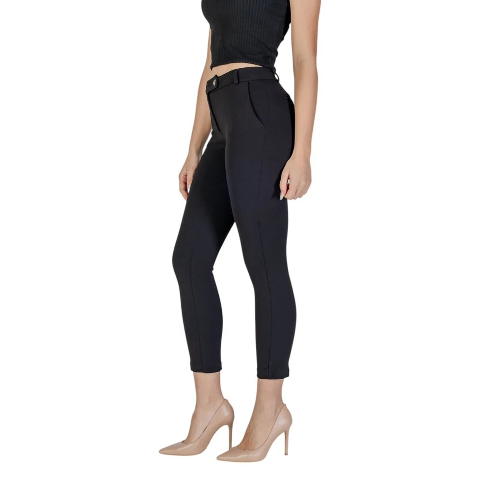 RINASCIMENTO Zwarte Polyester Sigarettenbroek Black Dames