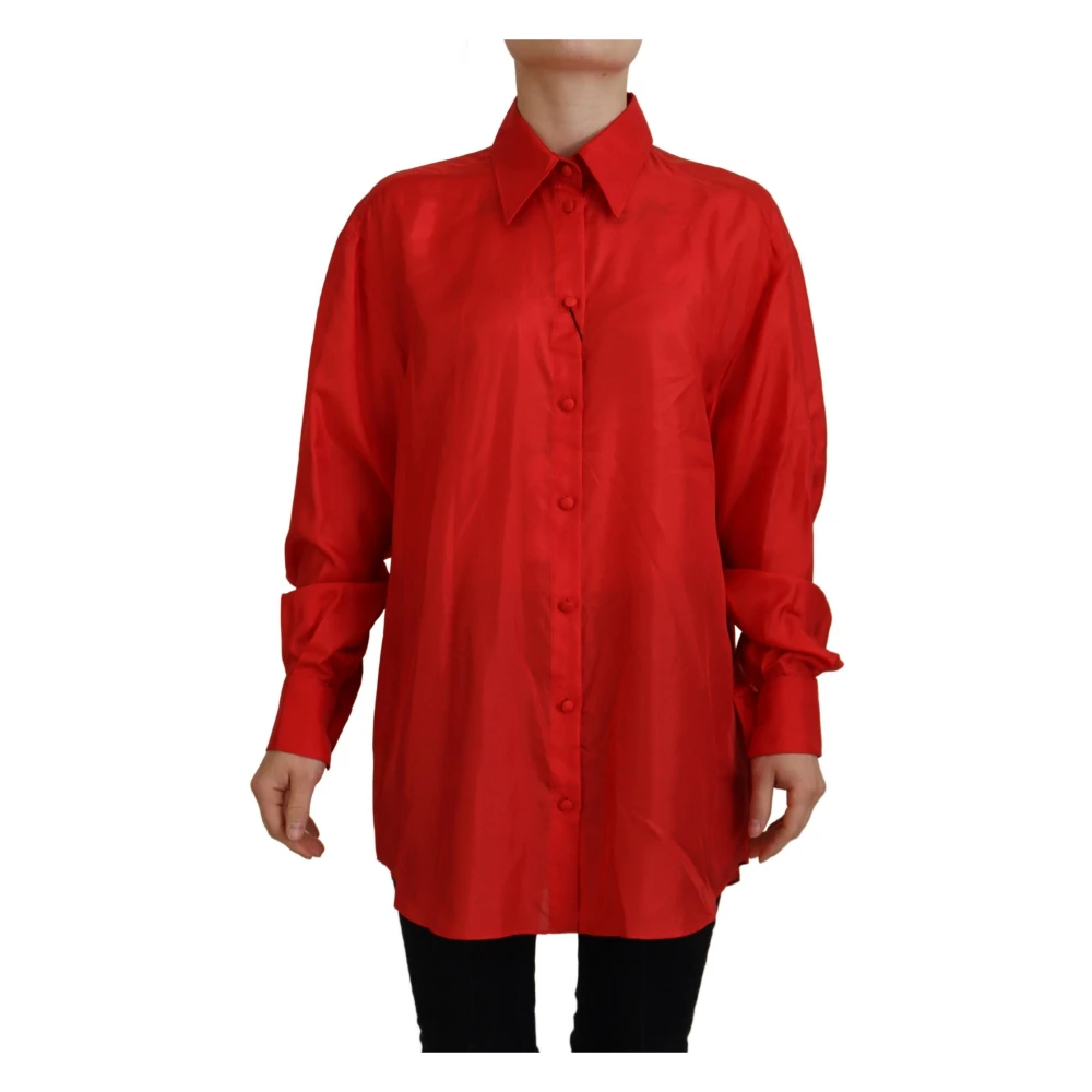 Dolce & Gabbana Luxe Rode Polo Shirt Red Dames