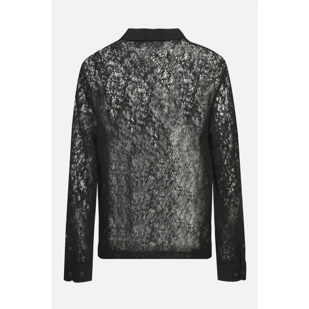 Séfr Zwarte Mesh Wol Shirt Black Heren