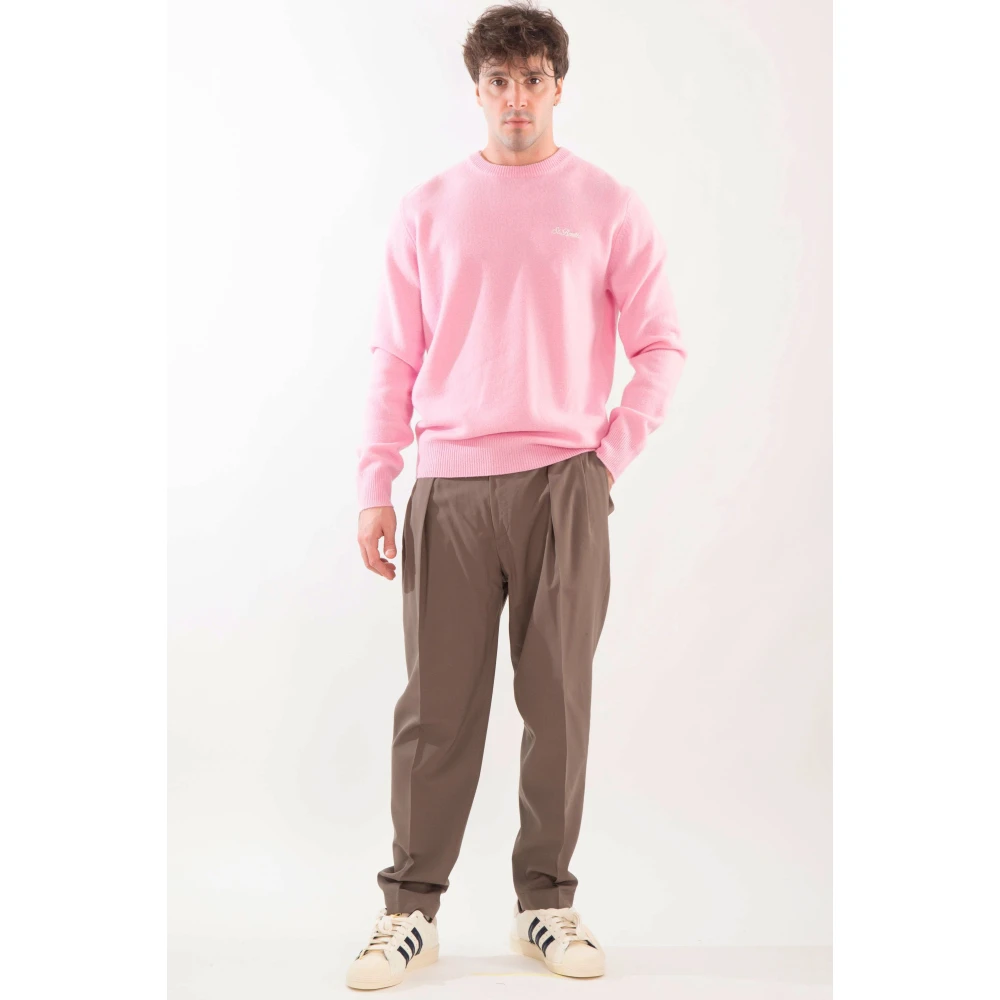 MC2 Saint Barth Lamswollen Trui in Regent Stijl Pink Heren