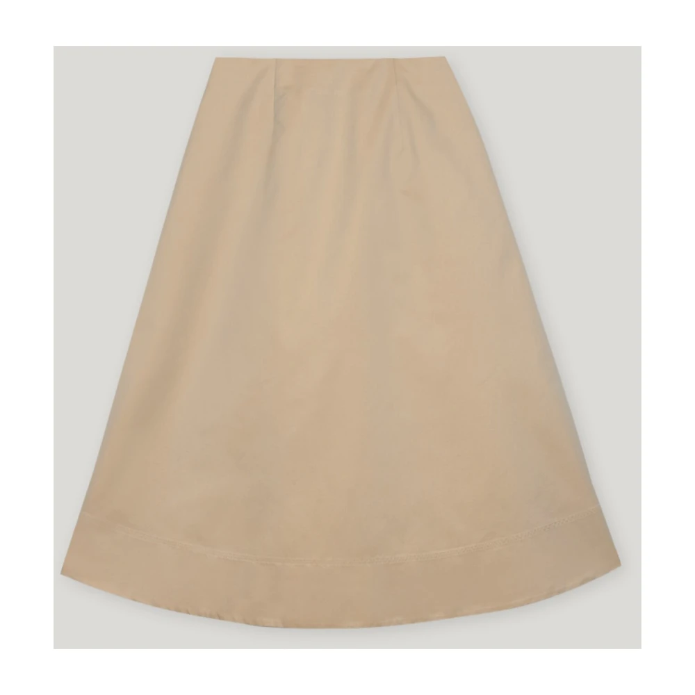 LUISA CERANO Glinsterende Outdoor Changeant Gabardine Rok Beige Dames
