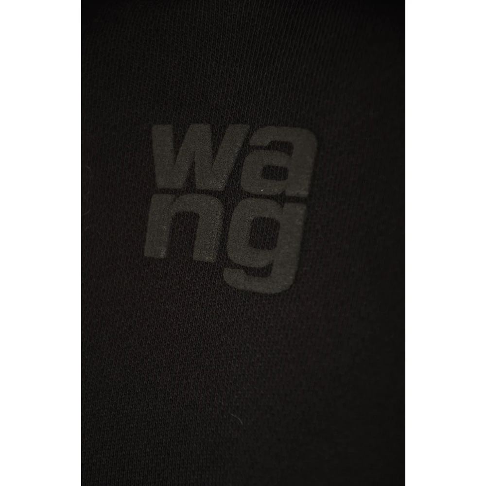 alexander wang Zwarte Terry Hoodie met Puff Paint Black Dames