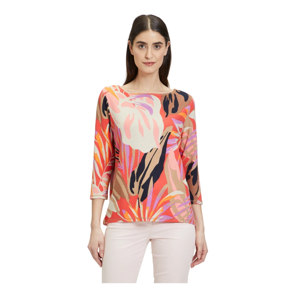 Betty Barclay Bloemen Ribgebreid Sweatshirt Multicolor Dames