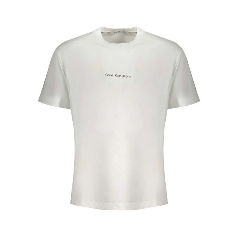 Calvin Klein Print Logo Katoenen T-Shirt White Heren