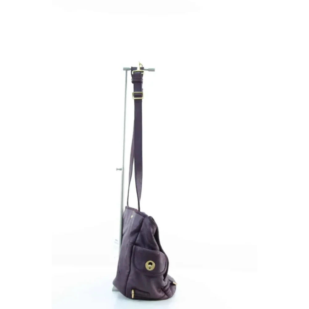Saint Laurent Vintage Pre-owned Leather shoulder-bags Purple Dames